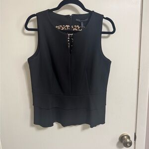 WHITE HOUSE BLACK MARKET Black Sleeveless Dress Top